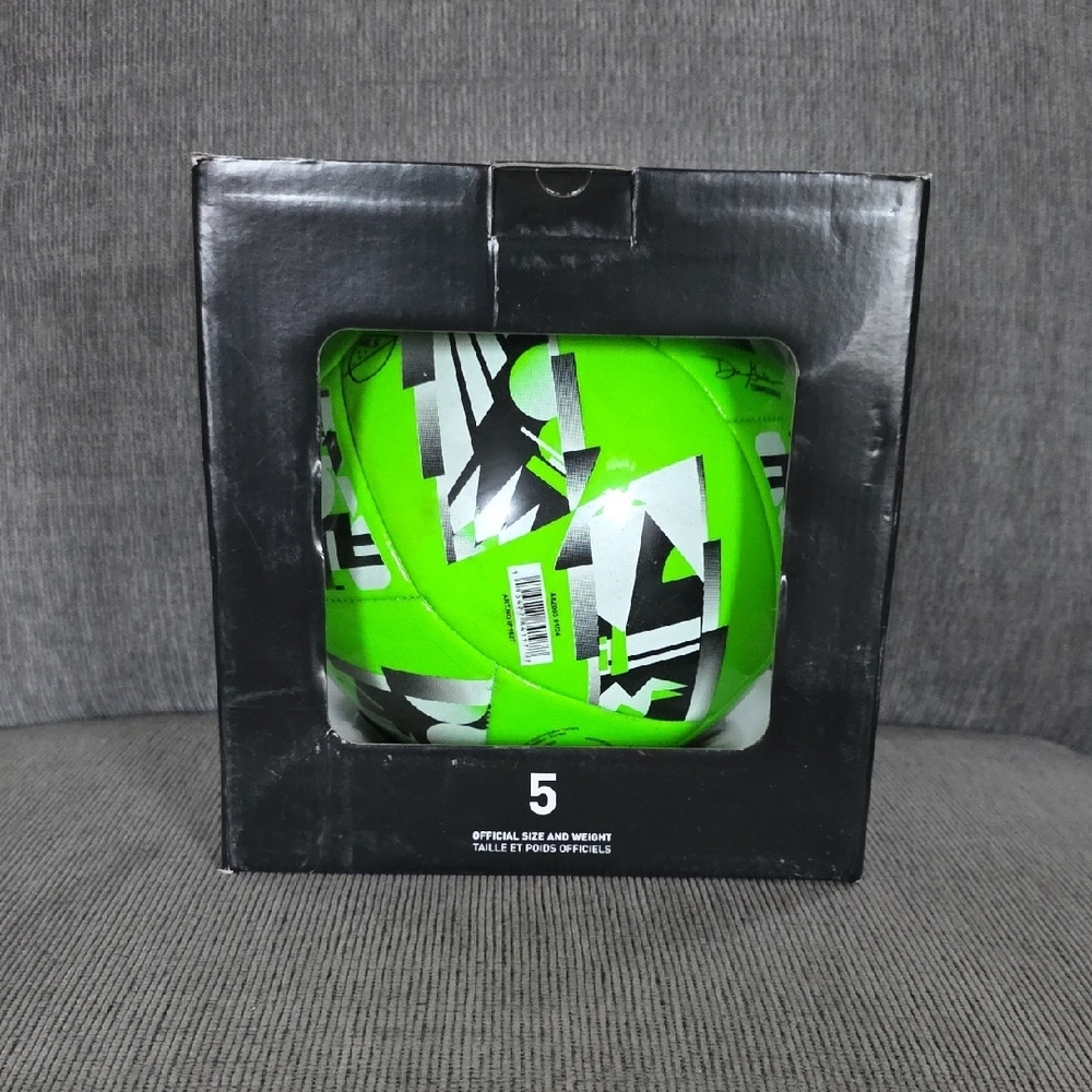 Adidas Neon Green and Black Soccer Ball, New In Box, Size 5